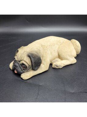 Sandicast Tired Pug Puppy Lying Down #150 Brue 9" Sculpture Figure